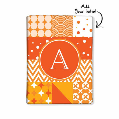 Personalized Passport Cover Travel Luggage Tag - Strips Pattern Orange Nutcase