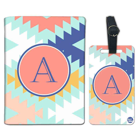 Customized Passport Cover and Luggage Tag Set - Diamond Pattern Nutcase
