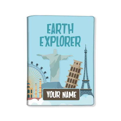 Personalized Passport Cover Travel Baggage Tag - Earth Explorer Nutcase