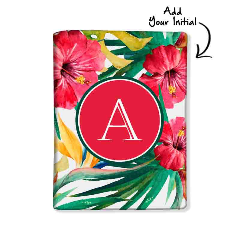 Personalized Passport Cover Luggage Tag Set - Hibiscus Flower Nutcase