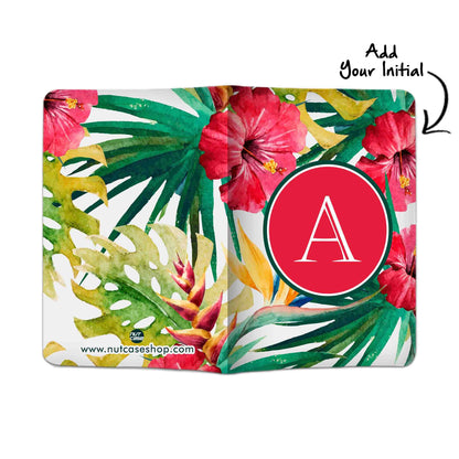 Personalized Passport Cover Luggage Tag Set - Hibiscus Flower Nutcase