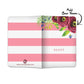 Personalised Passport Cover Suitcase Tag Set - Flower with Pink Strips Nutcase