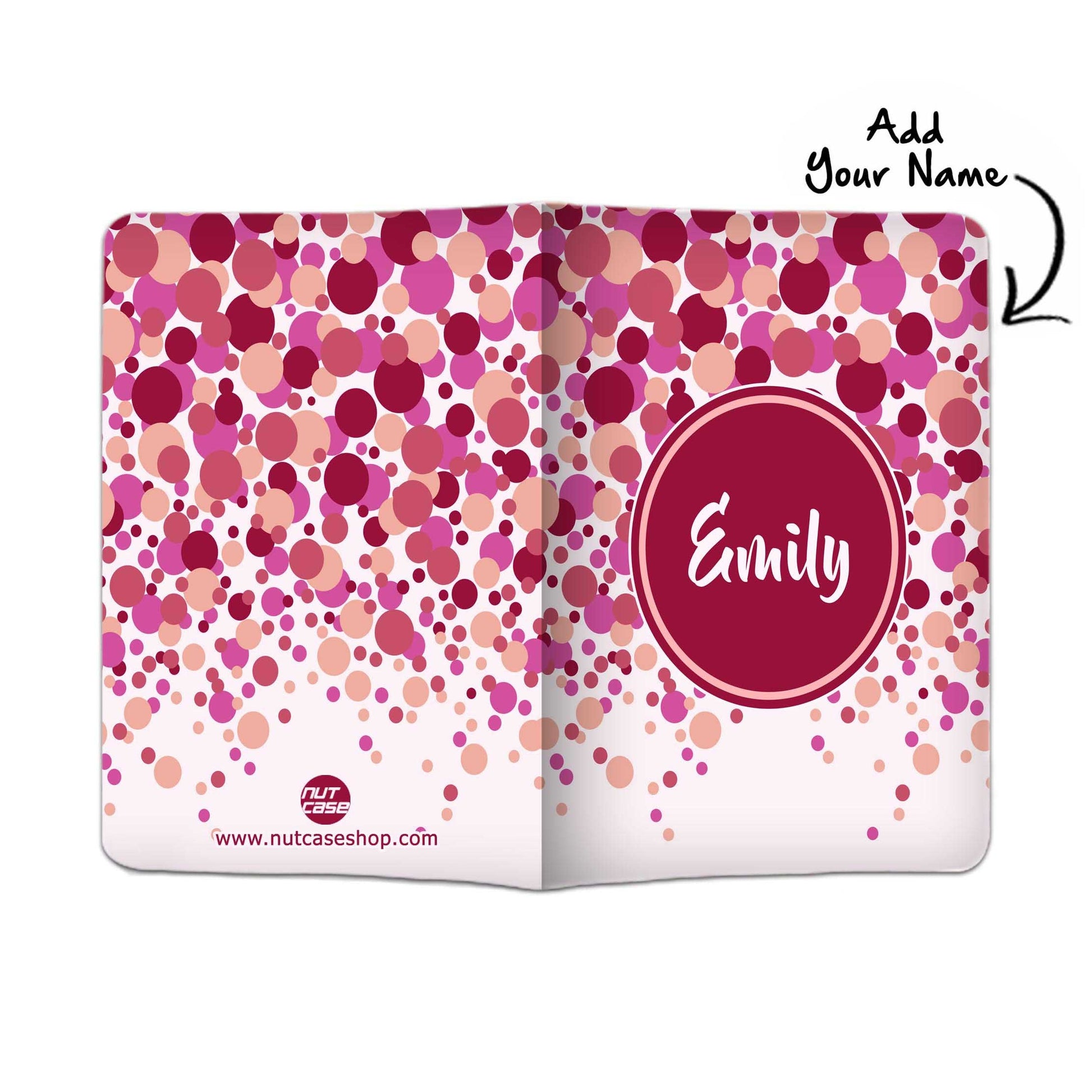 Personalized Passport Cover Luggage Tag Set - Pink and Red Dots Nutcase