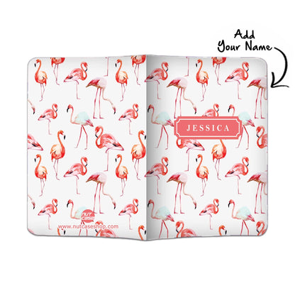 Personalised Passport Cover and Baggage Tag Combo - Flamingo Everywhere Pink Nutcase