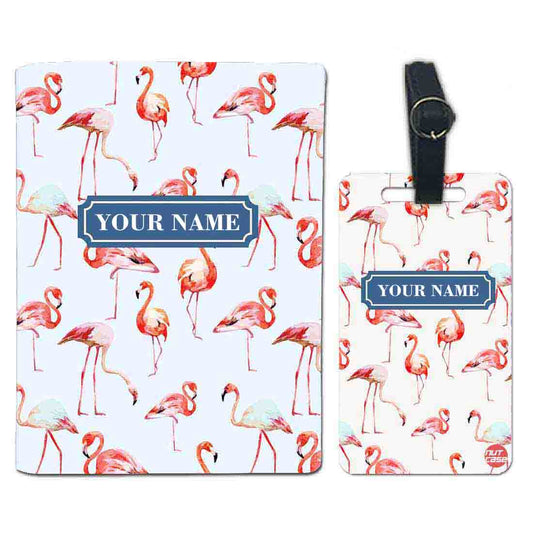Personalized Passport Cover Travel Suitcase Tag - Flamingo Everywhere