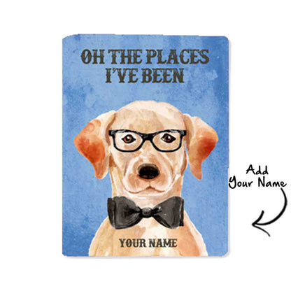 Personalised Passport Cover and Baggage Tag Combo - Hipster Dog Nutcase