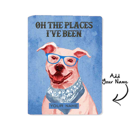 Customized Passport Cover Luggage Tag Set - Hipster Lab Dog with Scarp Nutcase