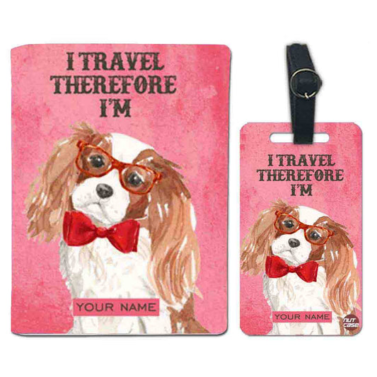 Customized Passport Cover Travel Suitcase Tag - Cute Dog Nutcase