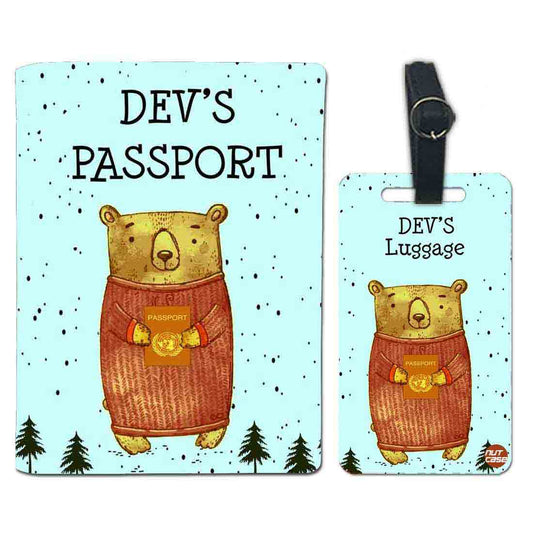 Personalised Passport Cover Travel Luggage Tag - Beer Panda Nutcase