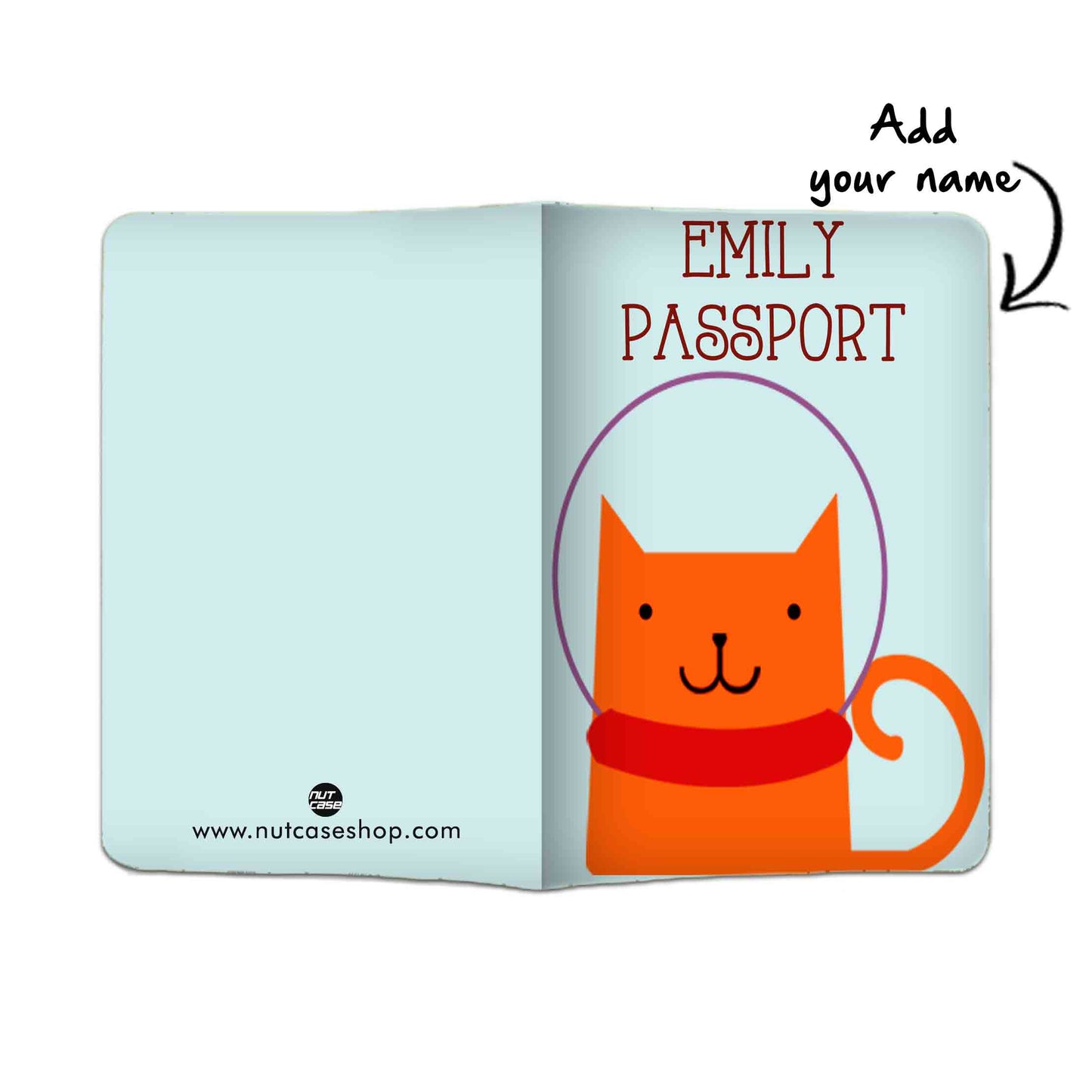 Personalized Passport Cover Luggage Tag Set - Orange Cat Nutcase