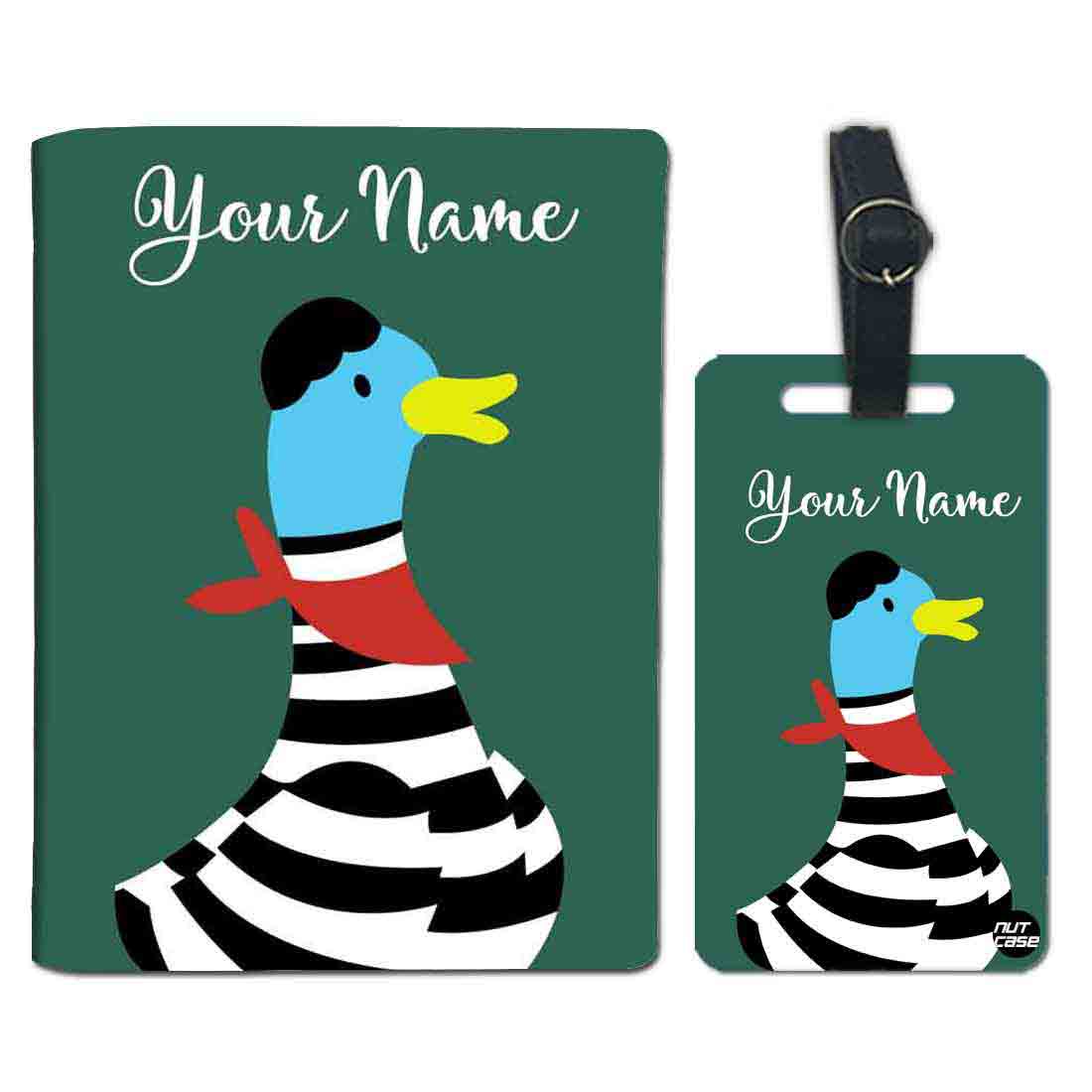 Customized Passport Travel With Luggage Tag - Baby Duck Nutcase