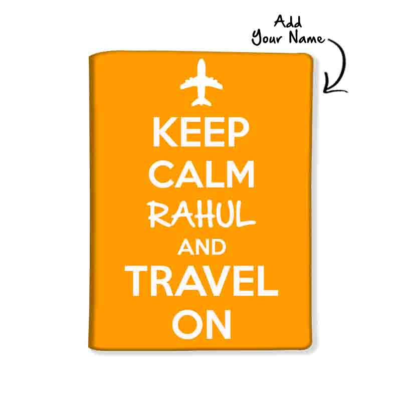 Customized Passport Cover Baggage Tag Set - Keep Calm Yellow Nutcase