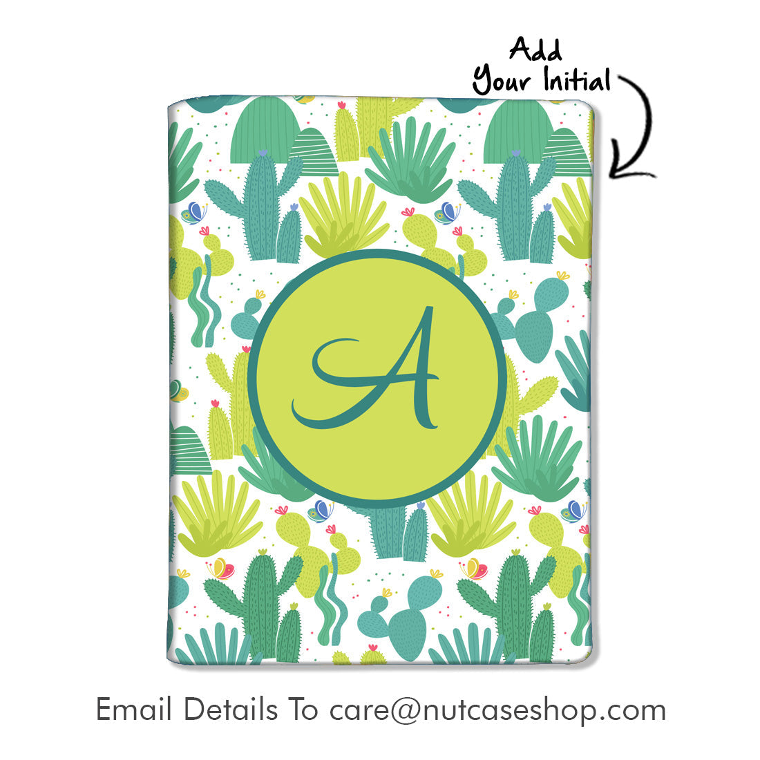 Personalized Passport Cover With Name Suitcase Tag- Cactus Art Nutcase