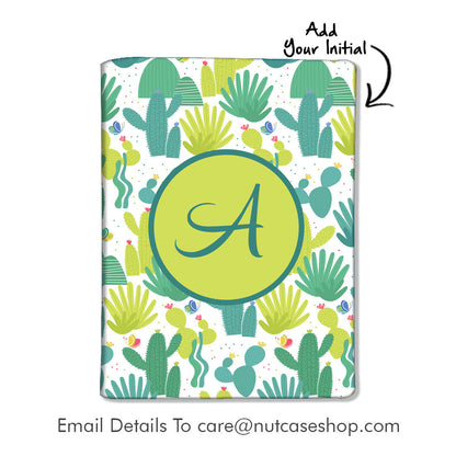 Personalized Passport Cover With Name Suitcase Tag- Cactus Art Nutcase