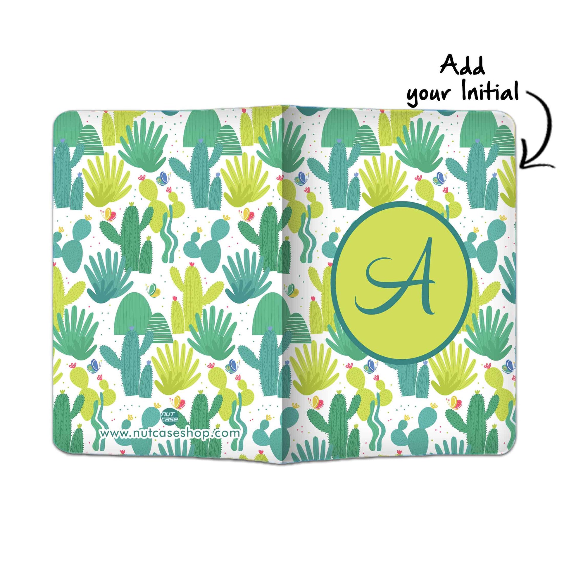 Personalized Passport Cover With Name Suitcase Tag- Cactus Art Nutcase