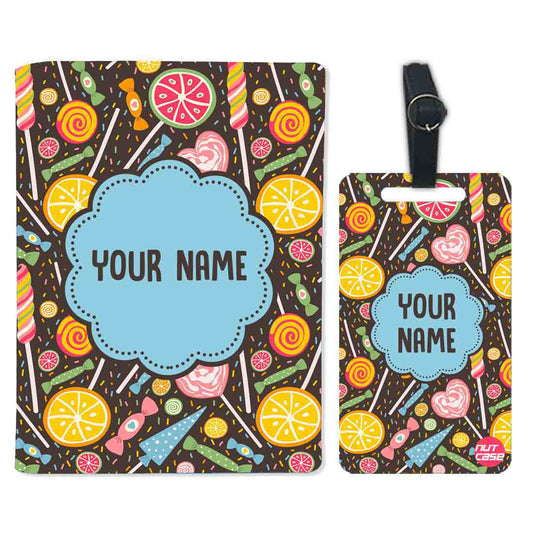 Personalised Passport Cover Luggage Tag Set - Lemon and Candy Nutcase