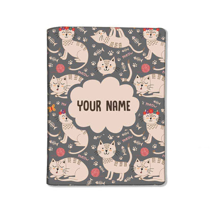 Personalised Passport Cover Luggage Tag Set - Cute Cat Nutcase