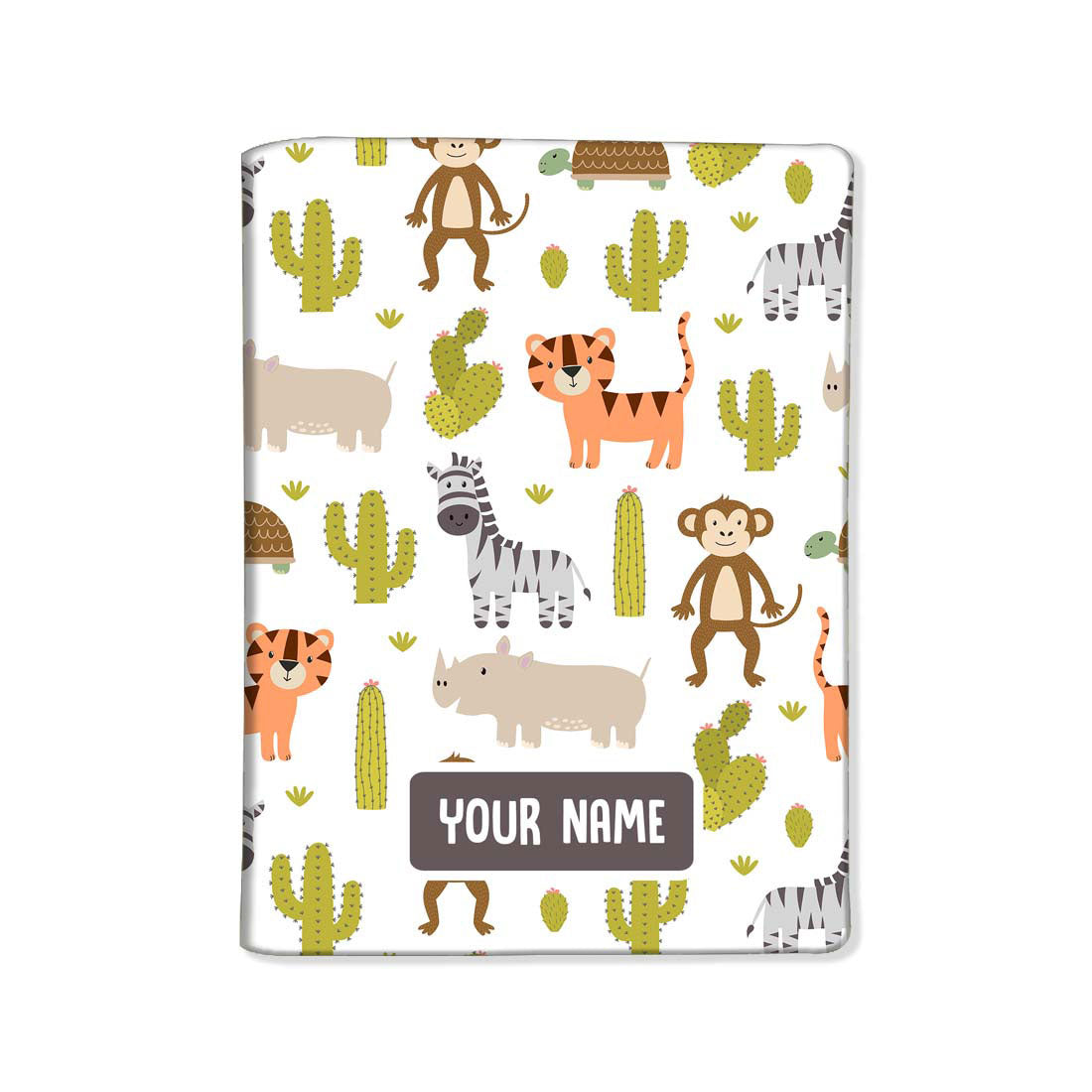 Personalized Children Passport Cover Luggage Tag Set - Animals and Cactus Nutcase