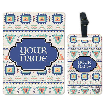 Customized Passport Cover and Suitcase Tag Set - Geometric Design Nutcase