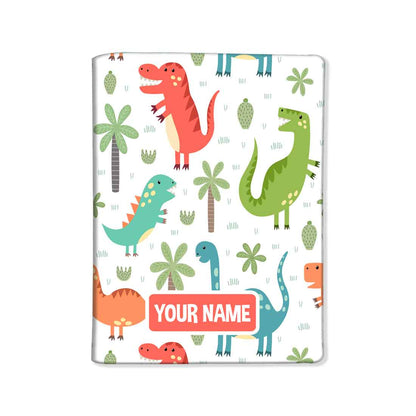 Personalized Kids Design Passport Cover Luggage Tag Set -Dinosaurs Nutcase