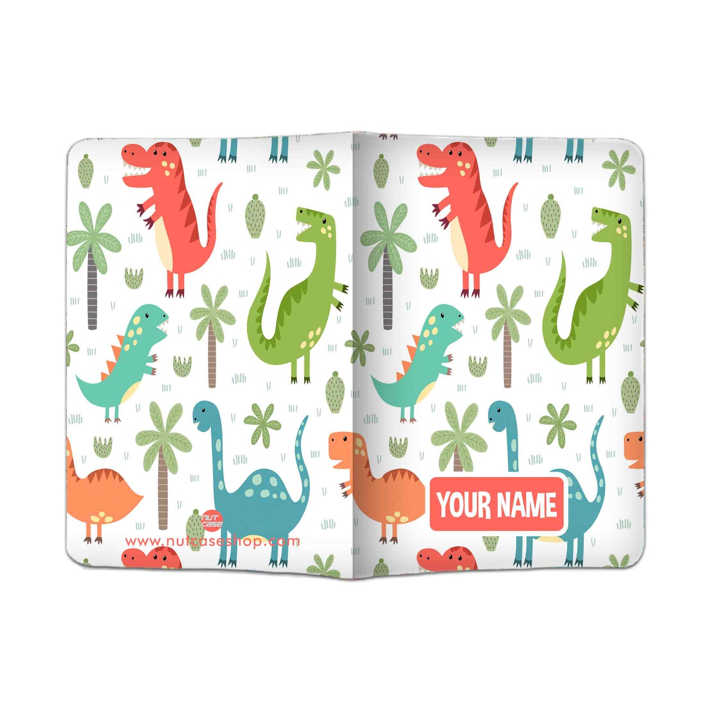 Personalized Kids Design Passport Cover Luggage Tag Set -Dinosaurs Nutcase