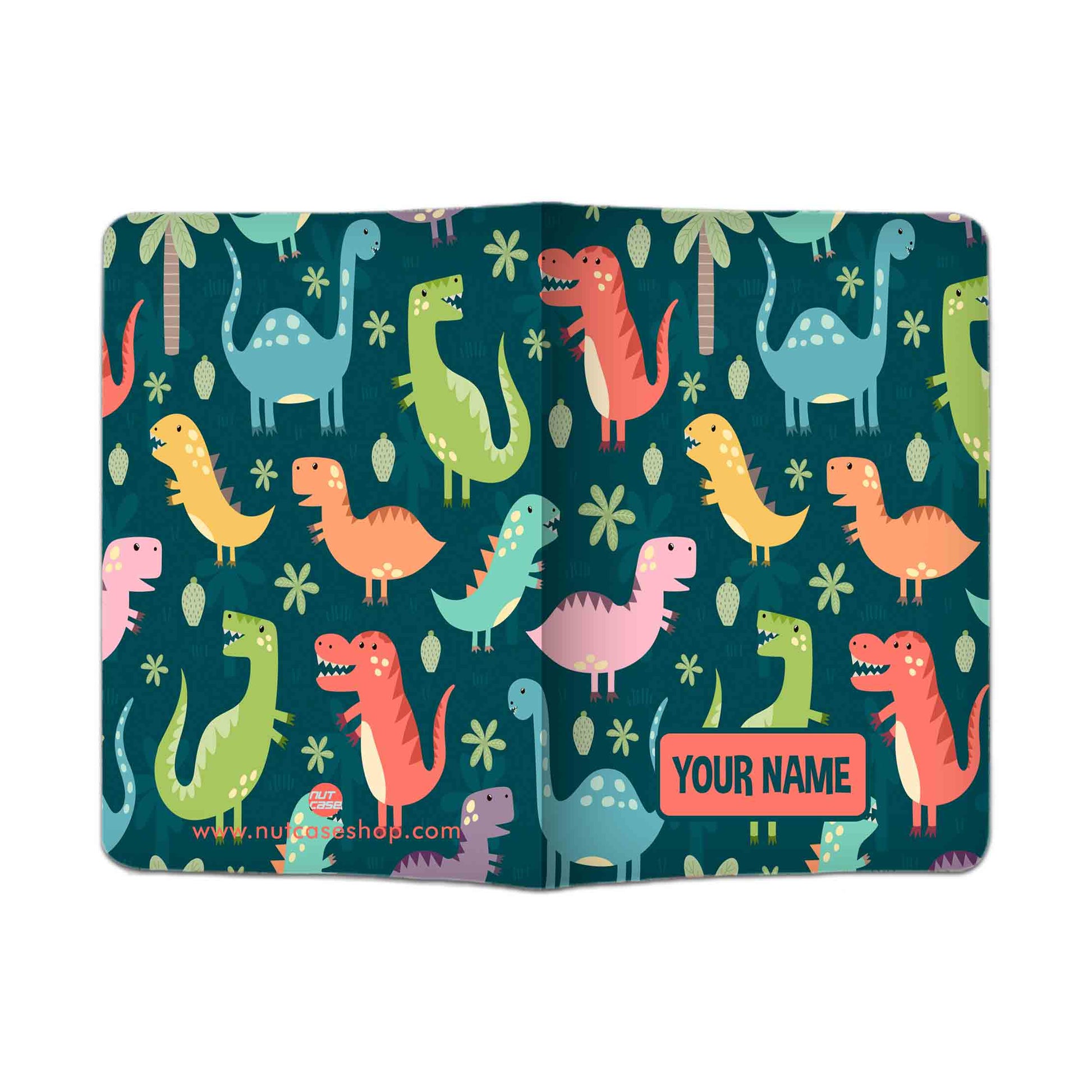 Customized Passport Cover Baggage Tag Set for Children - Sweet Dinosaurs Nutcase