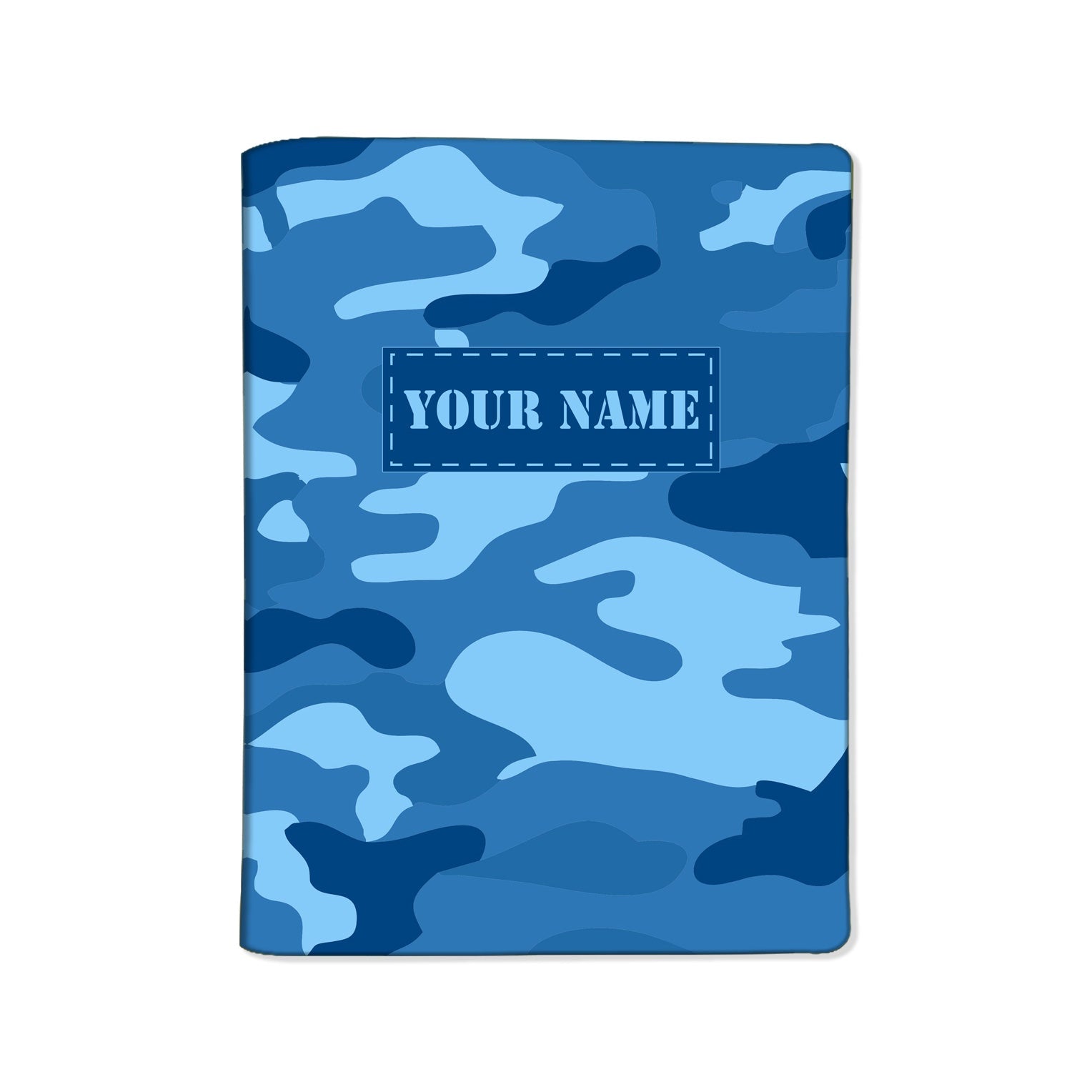 Personalized Passport Cover Suitcase Tag Set -Navy Blue Camoflage Nutcase