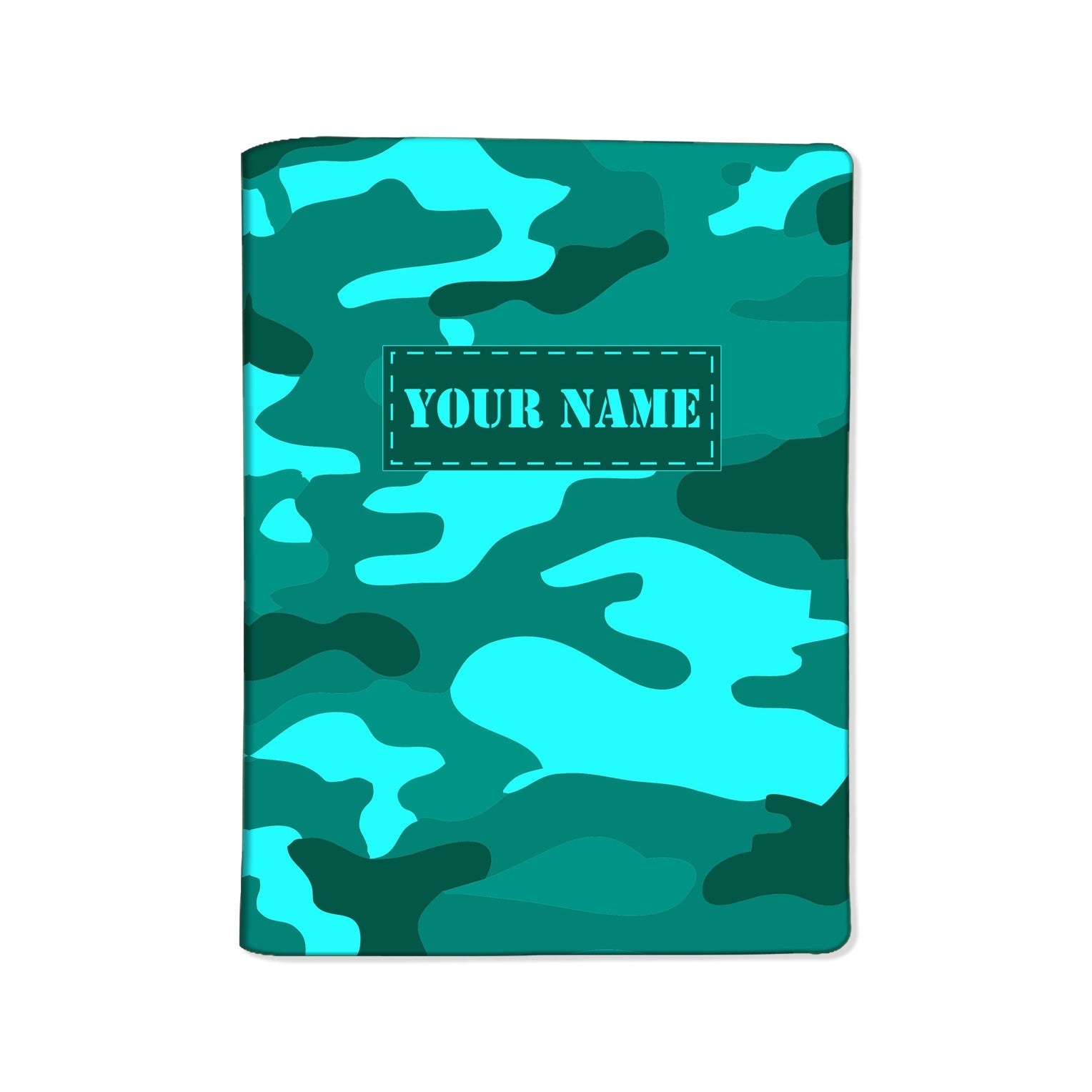 Customized Passport Cover Luggage Tag Set -Sea Blue Camoflage Nutcase