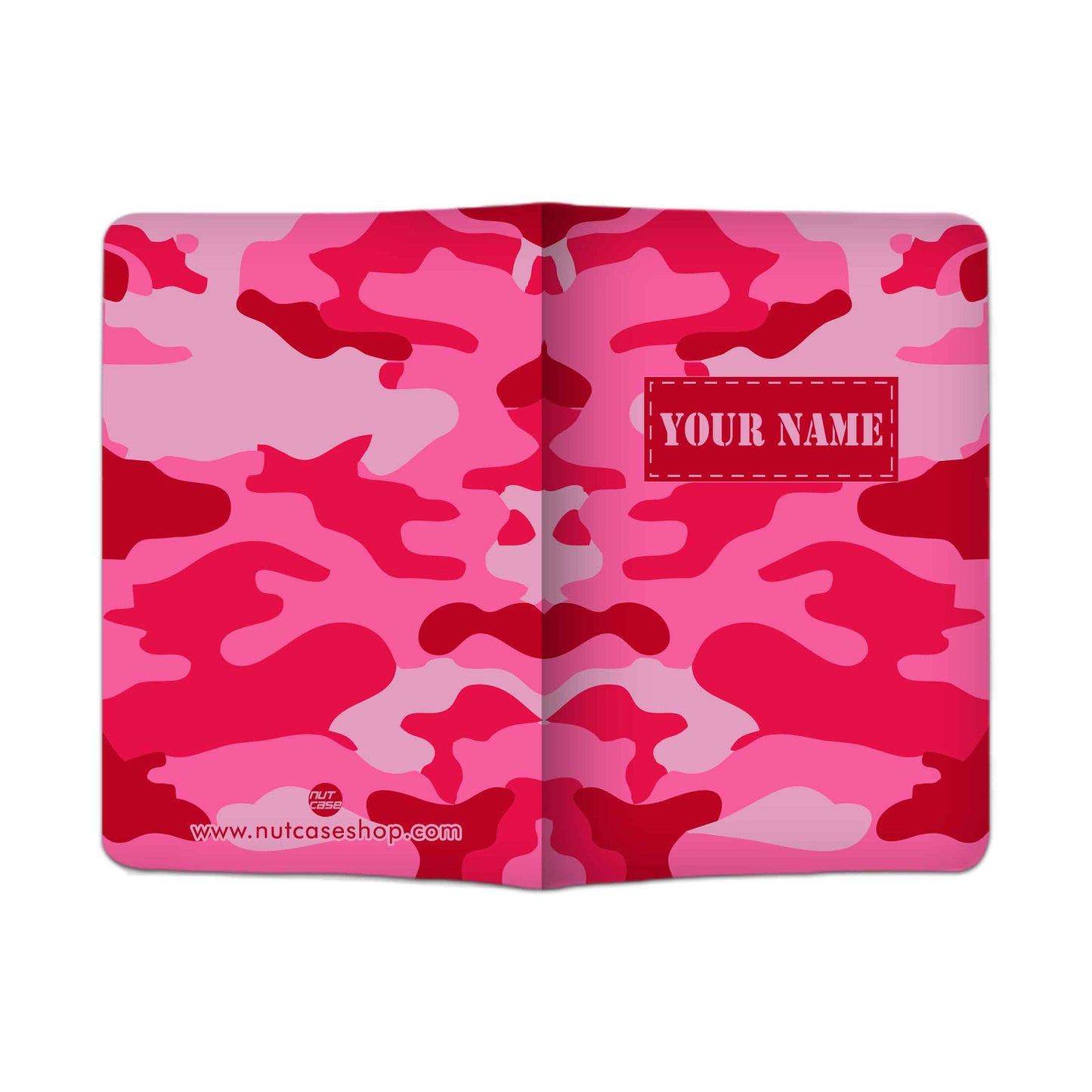 Personalised Passport Cover Luggage Tag Set -Pink Camoflage Nutcase