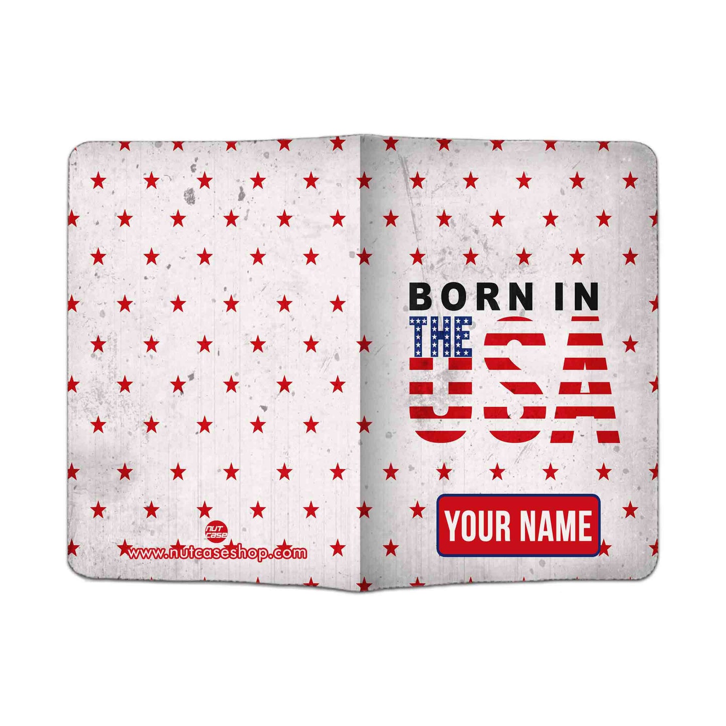 Customized Passport Cover Suitcase Tag Set - Born in The USA Nutcase