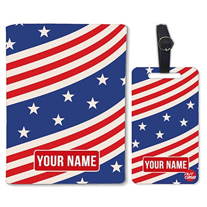 Personalized Passport Cover Luggage Tag Set - USA Star Nutcase