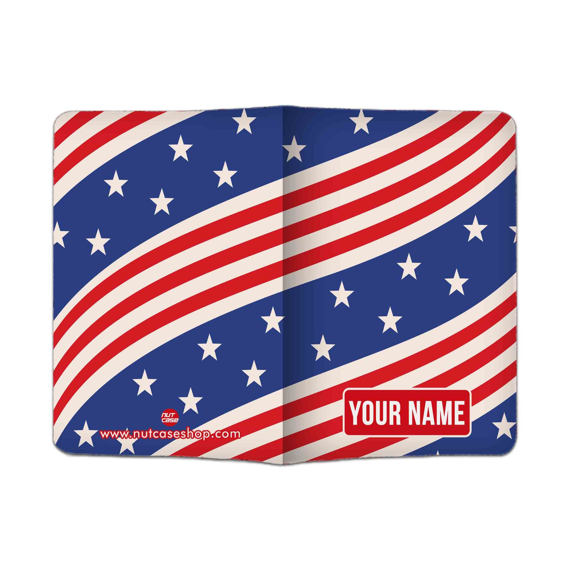 Personalized Passport Cover Luggage Tag Set - USA Star Nutcase