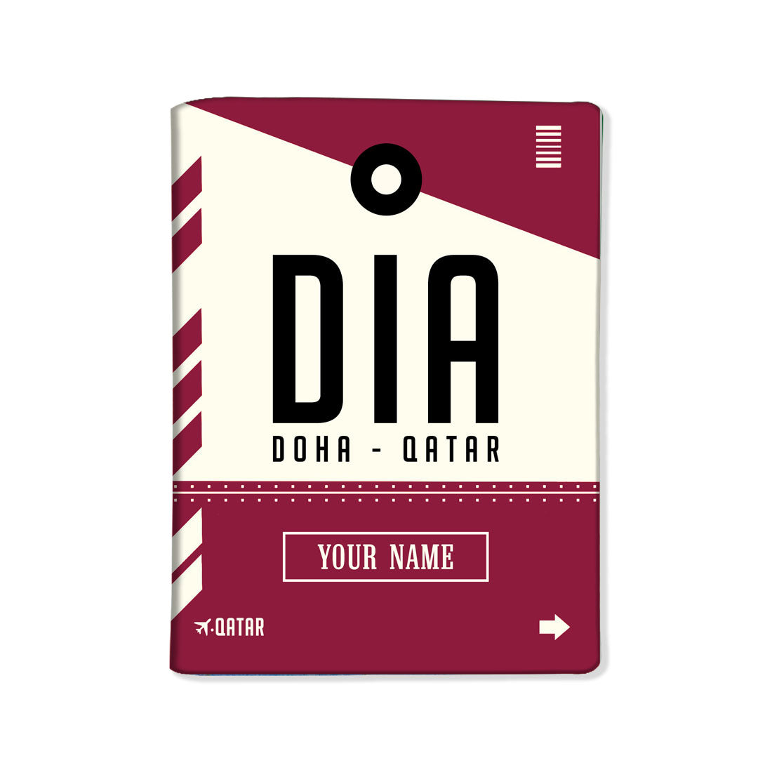 Personalized Passport Cover With Name Suitcase Tag - Doha - Qatar Nutcase