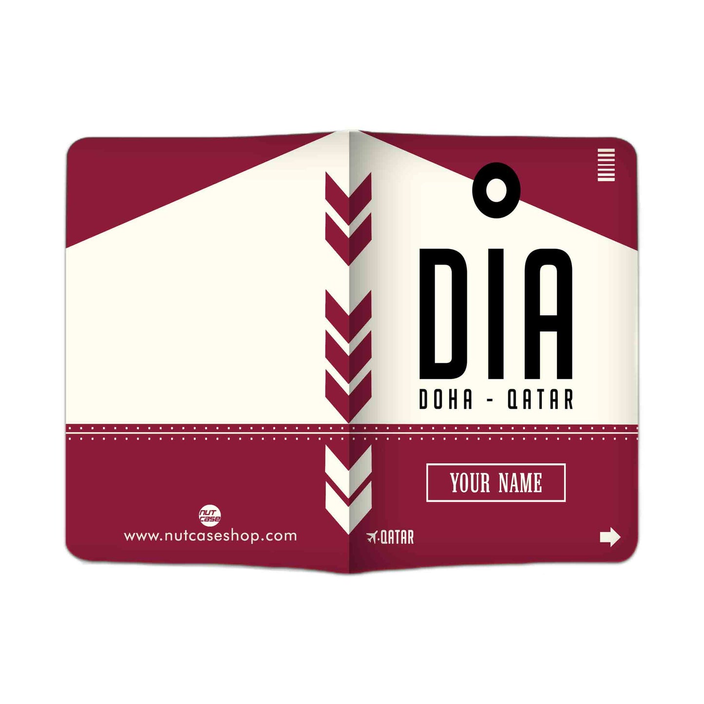 Personalized Passport Cover With Name Suitcase Tag - Doha - Qatar Nutcase