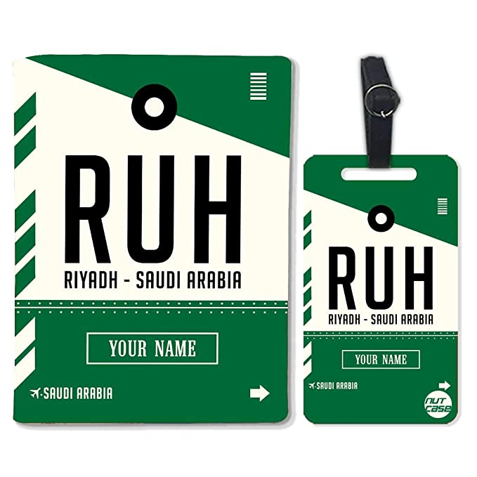 Customized Passport Cover and Luggage Tag Set - Riyadh - Saudi Arabia Nutcase