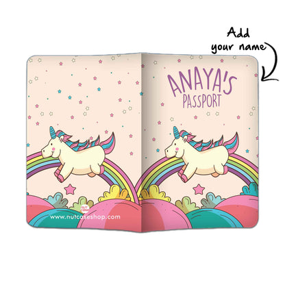 Personalized Passport Cover Suitcase Tag Set - Unicorn Nutcase