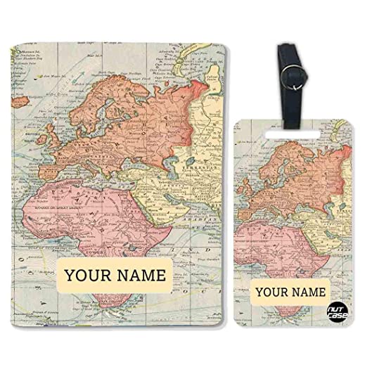 Personalised Passport Cover Luggage Tag Set - Map Nutcase