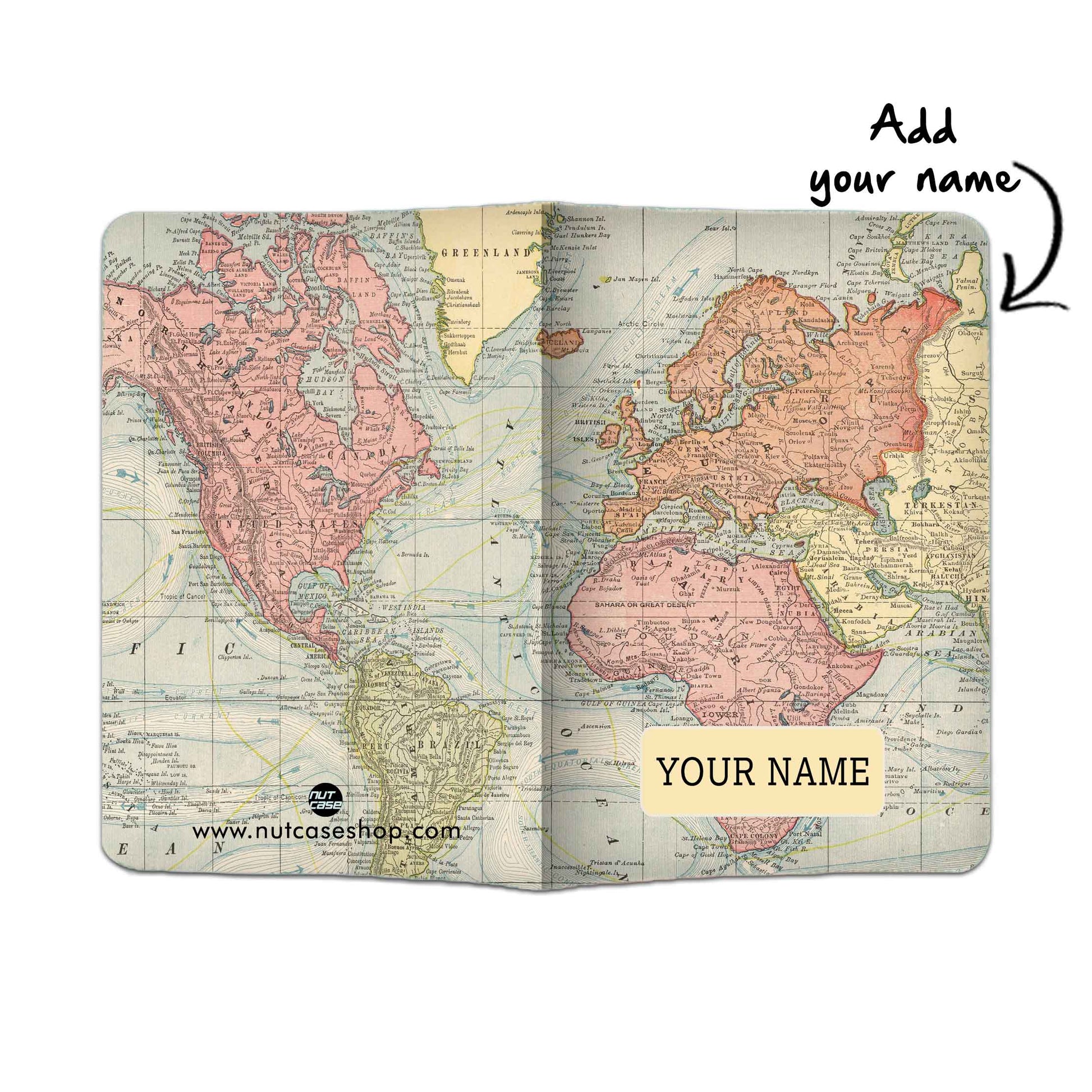 Personalised Passport Cover Luggage Tag Set - Map Nutcase