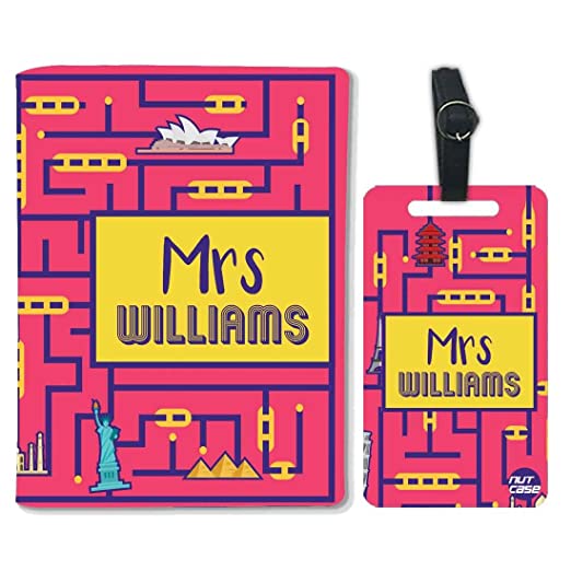 Customized Mr & Mrs Passport Cover Anniversary Gifts for CouplesLuggage Tag -  Mrs Traveller Nutcase