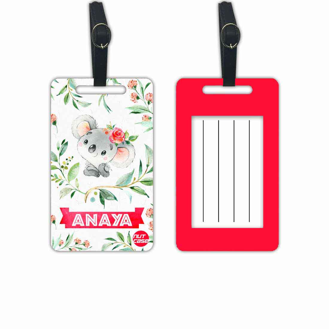 Personalised Passport Cover Suitcase Tag Set for Children - Cute Koala Nutcase