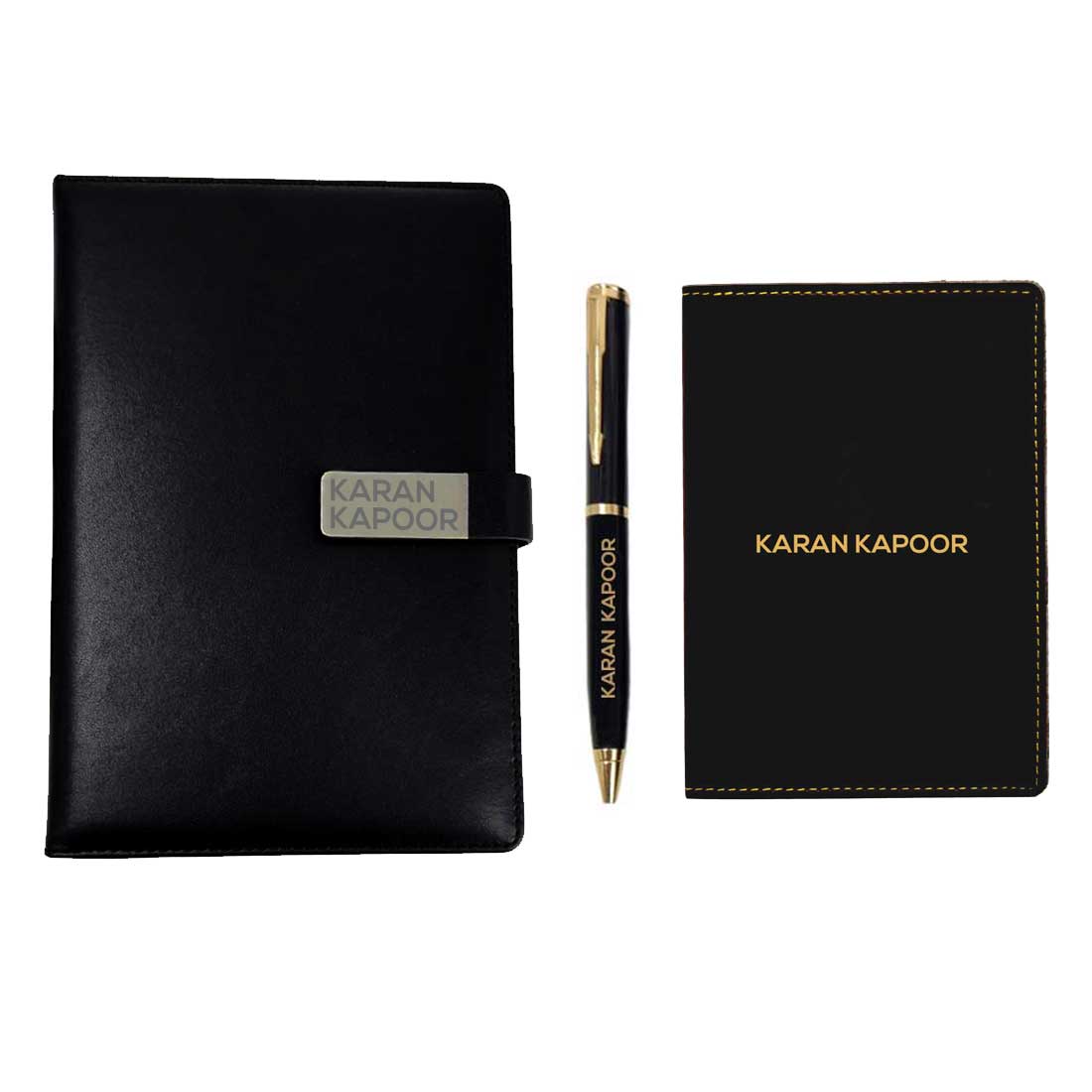 Leather Organizer Diary Pen Keychain Cardholder 4 in 1 Gift Set