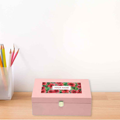 Personalized Best Gift Boxes Vegan Leather Box for Men Women - Hibiscus