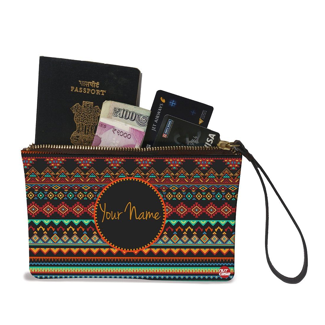 Small Hand Pouch - Ethnic Pattern Nutcase