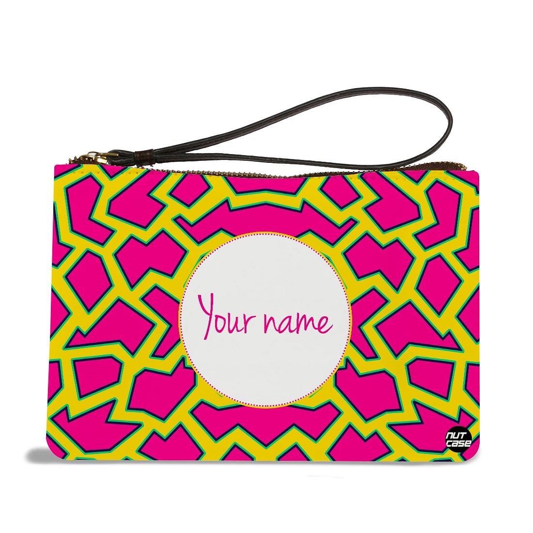 Wristlet Pouch - Yellow Pink Design Nutcase