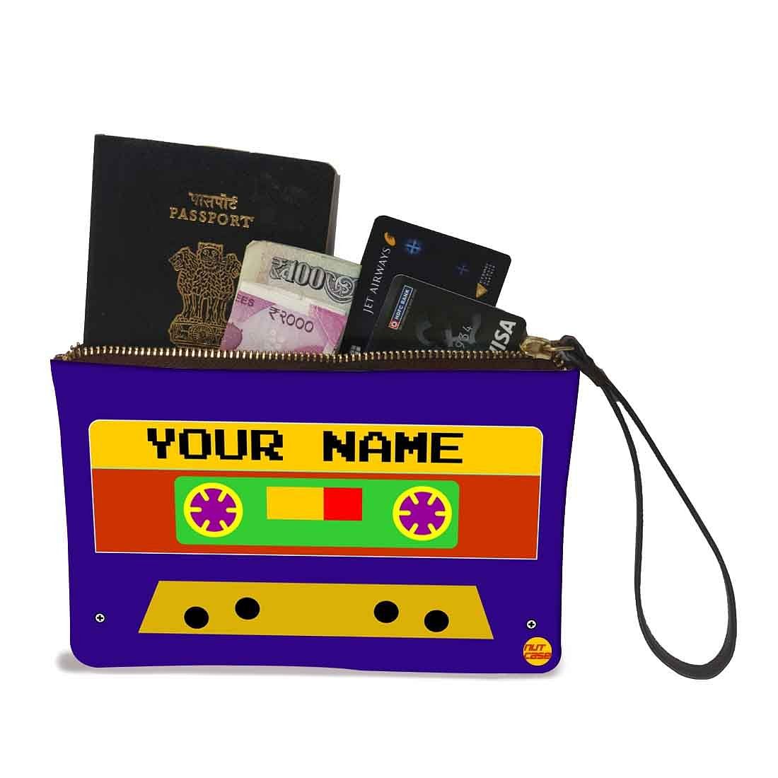 Pouch Bag For Women - Blue Cassette Nutcase
