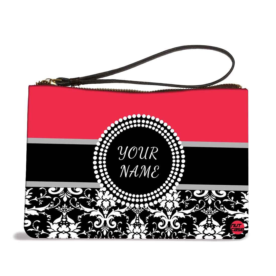 Phone Pouch For Ladies - Black Floral Design Nutcase