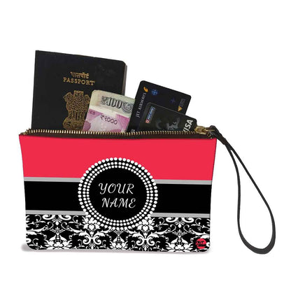 Phone Pouch For Ladies - Black Floral Design Nutcase