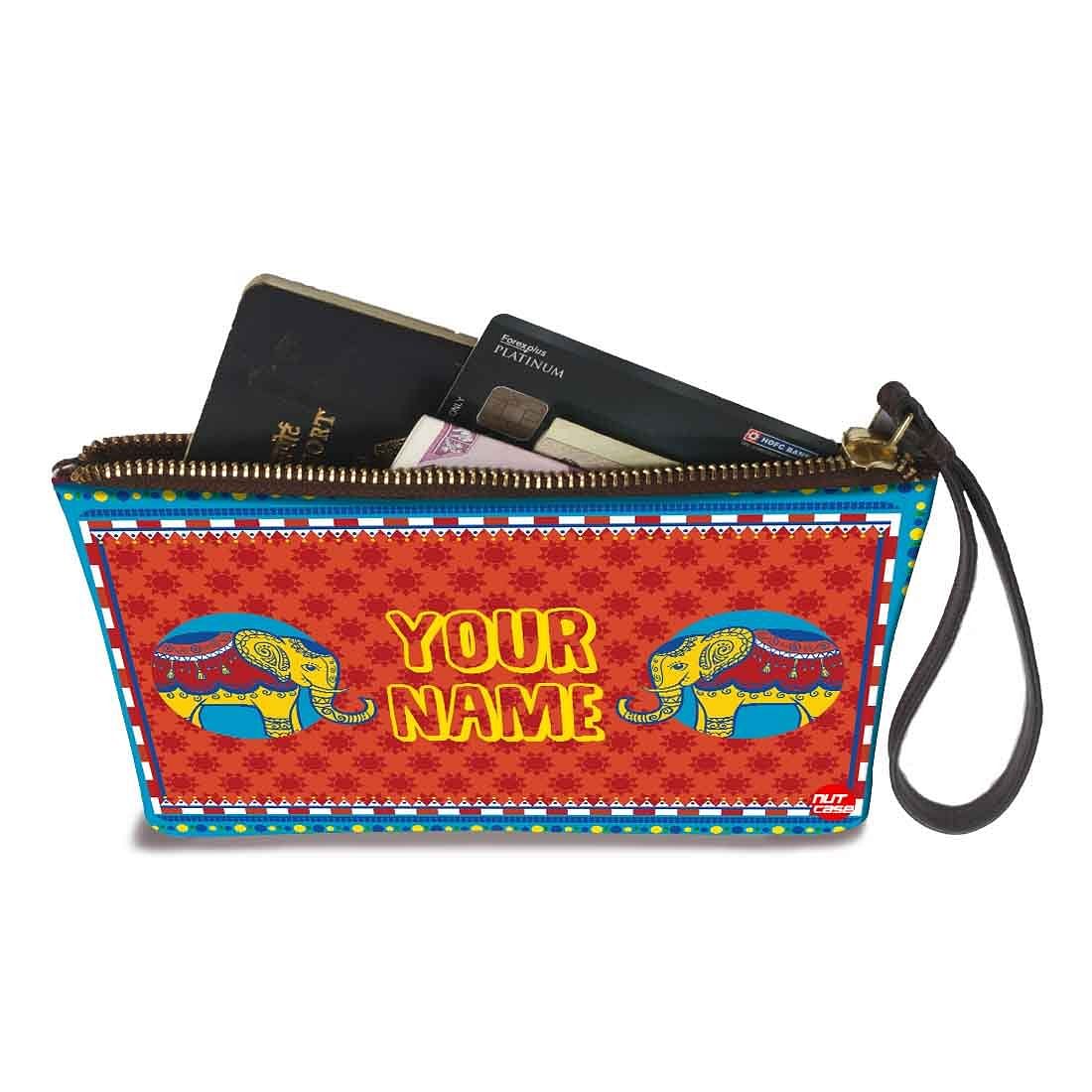 Womens Pouch Purse - Welcome Design Red Nutcase