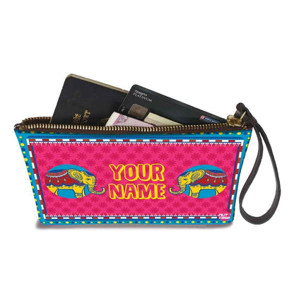 Women'S Wristlet Pouch - Welcome Design Pink Nutcase
