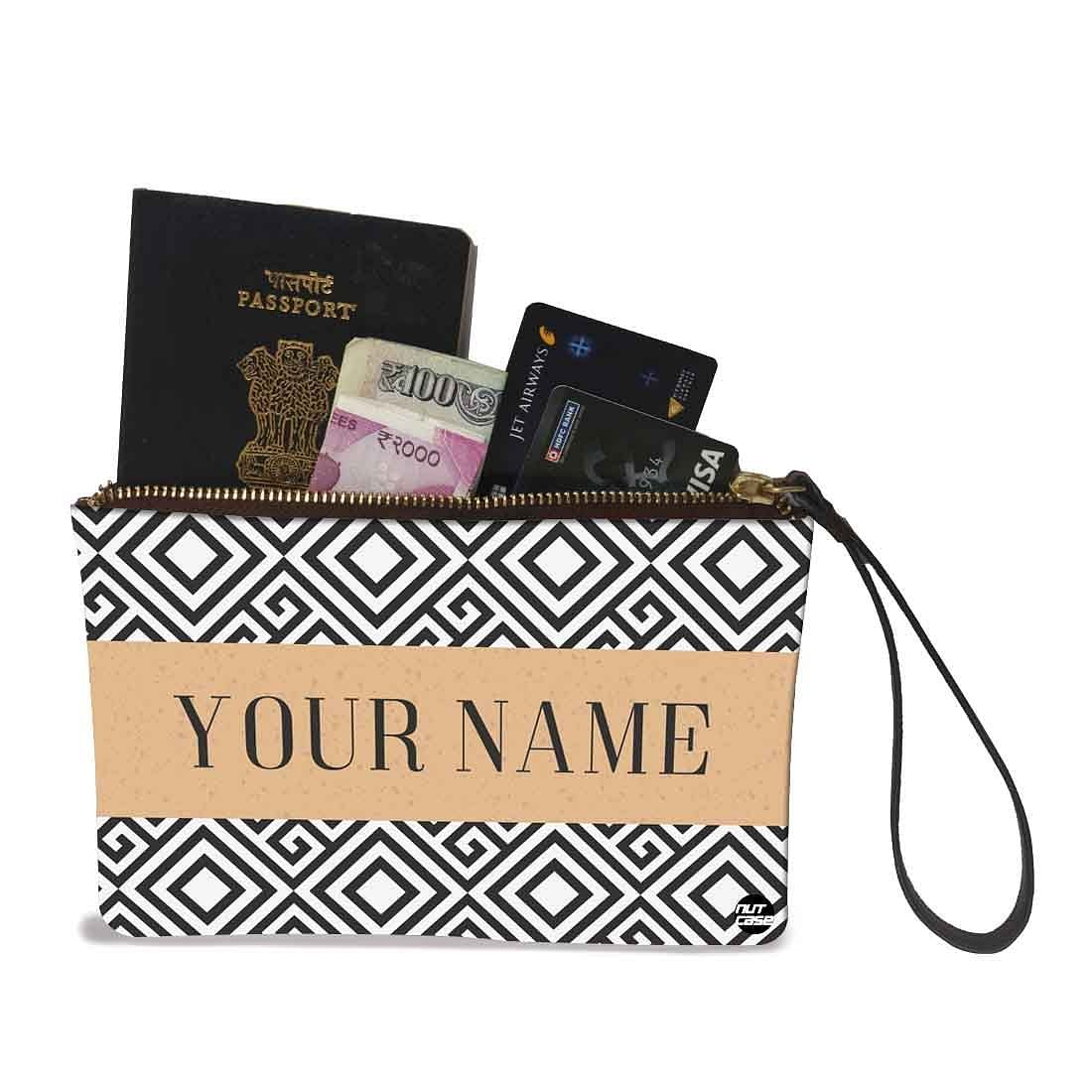 Small Hand Pouch - Black Hexa Pattern Nutcase